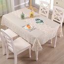 Axyaa Luxury White Lace Tablecloth Rectangle Waterproof Table Cover Dining Wedding