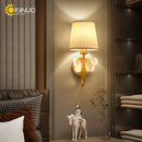 Axyaa Modern Fabric Shade Wall Sconces for Home, Hotel, Study Rooms