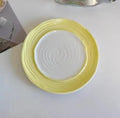 Axyaa Ceramic Dessert Plates: Colorful Underglaze Cake and Dining Plate Set