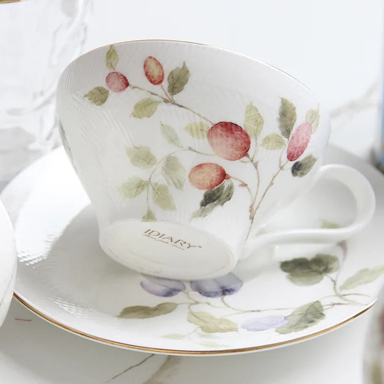 Axya Luxury Bone Coffee Cups Set - Top Grade Ceramic Tea Cups for Cafe Party
