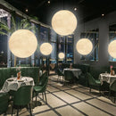 Axyaa Nordic Moon Round Led Chandelier: Elegant Home Lighting Fixture for Living Room & Bedroom