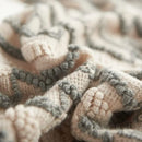 Axyaa Khaki Wave Jacquard Knit Throw Blanket: Soft, Cozy Acrylic with Tassels