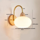 Axyaa Modern LED Wall Light: Glass Iron Wood Nordic Bedside Lamp for Home Decor
