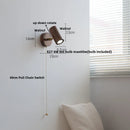 Axyaa Walnut Wood LED Wall Lights Bedroom Reading Lamp Glass Rotate White