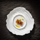 Axyaa Irregular Texture Ceramic Dinner Plate - Pure White Tableware