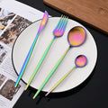 Axyaa 24-Piece Stainless Steel Cutlery Set - Matte Silver Western Flatware Tableware