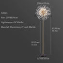 Axyaa Nordic Crystal Dandelion Floor Lamp for Living Room, Bedroom, and Shop