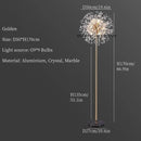 Axyaa Dandelion Crystal Floor Lamp - Nordic Style Vertical Light for Living Room, Bedroom & Shop