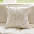 Axyaa Beige Yarn-Dyed Sofa Pillow Cover: 45X45 Headboard Cushion for Stylish Living Room