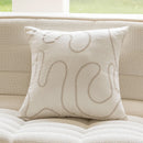 Axyaa Beige Yarn-Dyed Sofa Pillow Cover: 45X45 Headboard Cushion for Stylish Living Room