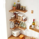 Axya Solid Pine Corner Shelf Tripod for Wall, No Perforating, Partition Storage