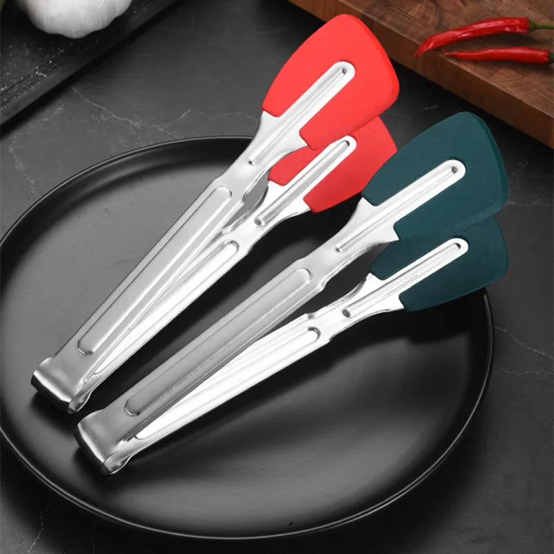 Axyaa Stainless Steel Silicone Tongs for Cooking and Grilling