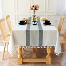 Axyaa Linen Cotton Waterproof Tablecloth for Dining Coffee Table Kitchen Room Decor