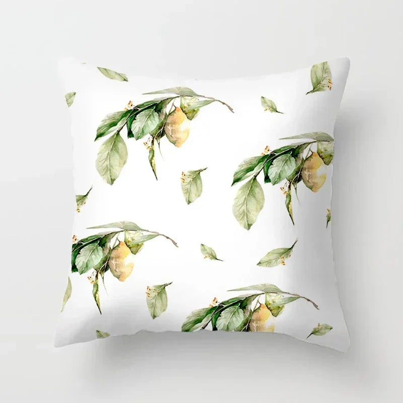 Lemon Pattern Summer Cushion Cover for Sofa Decor by Axyaa