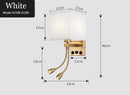 Axyaa Nordic Wall Lamp with USB Port, 2 Spotlights for Home Decor, Bedroom, Living Room