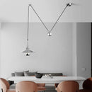 Axyaa Nordic Saucer Pulley Pendant Light: Adjustable Flying Saucer Lamp for Home and Commercial Spaces