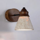 Axyaa Stone Wall Light Dark Wood E27 Bulb - Bedroom, Parlor, Dining Room