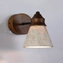 Axyaa Stone Wall Light Dark Wood E27 Bulb For Bedroom, Parlor, Dining Room