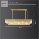 Axyaa Golden Crystal LED Chandelier Luxe Round Pendant Light for Home