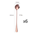 Axyaa Stainless Steel Dessert Spoon Set Swizzle Stir Long Handle Cutlery