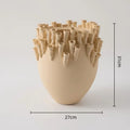 Axyaa Ceramic Vase Art Flowerpot Home Decor Handicrafts Relief Flower Vase