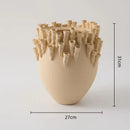 Axyaa Ceramic Vase Art Flowerpot Home Decor Handicrafts Relief Flower Vase