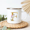 Floral Enamel Mugs: Vintage Design by Axyaa - Perfect for Coffee, Tea, and Desserts