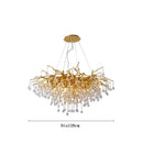 Axyaa Gold Crystal Droplet Ceiling Chandelier LED Lighting