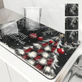 Axyaa Christmas Tree Fir Absorbent Draining Mat for Quick Drying in Kitchen and Bathroom