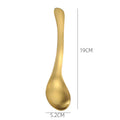 Axyaa Stainless Steel Long Handle Soup Ladle Golden Rice Spoon Kitchen Tableware