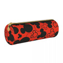 Axyaa Leather Mickey Minnie Pencil Case Big Capacity for Students School Gifts