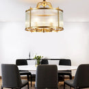 Axyaa Modern Luxury Glass Chandelier Golden Copper LED Light Fixture