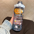 Axyaa Portable Straw Water Bottle with Time Marker - Large Capacity for Sports and Fitness