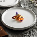 Axyaa Ceramic Dinner Plate Set - Round Tableware for Main Dishes, Steak, Sushi, and Desserts