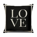 Axyaa Geometric Line Print Linen Cushion Cover - Home & Car Decor Pillowcase