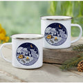 Enamel Mountain Mug with Handle by Axyaa. Best Camping Gift for Outdoor Lovers