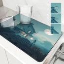 Skeleton Farmhouse Drying Mat by Axyaa: Non-Slip Absorbent Kitchen Counter Mat