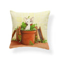 Axyaa Creative Fox Christmas Tree Cushion Cover - Retro Animal Sofa Decor Pillowcase