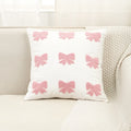 Axyaa Embroidered Bow Flower Sofa Throw Pillowcase Tufted Love Cushion Covers