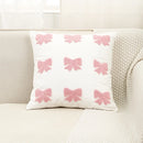 Axyaa Bow Flower Tufted Sofa Pillowcase 45X45 Cojines Canvas Cushion Cover