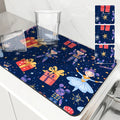 Axyaa Christmas Cartoon Coffee Mat: Absorbent & Draining for Tableware, Bathroom, & Kitchen