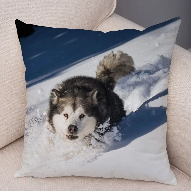Siberian Husky Pillowcase - Axyaa Animal Cushion Cover, Decor, Cute, Dog Print