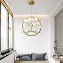 Axyaa Birdcage Branch Chandelier: Nordic Design Halo Lamp for Dining, Kitchen, or Restaurant