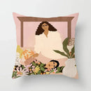 Axyaa Women Flower Oil Painting Decorative Pillowcase for Home Sofa Decor
