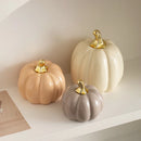 Axyaa Ceramic Pumpkin Statue Handmade Halloween Ornament Decorative Figurine
