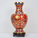 Axyaa Cloisonné Lotus Vase: 10" Filigree Enamel, Asian Home Decor Gift