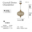 Axyaa Gold Crystal Chandelier, French Luxury Round Light for Living Room, Bedroom, Dining Room