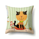 Axyaa Geometric Cat Dog Print Polyester Pillow Cover 45x45cm
