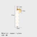 Axyaa Glass Bedside LED Wall Lamp Copper Gold Black Parlor Shop Hotel Light Fixtures