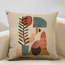 Axyaa Geometric Cushion Cover 45x45cm Linen Pillowcase for Home Bedroom Sofa